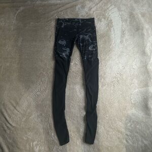 Alo Yoga Classic Rise Marble Leggings Black Grey Size Small